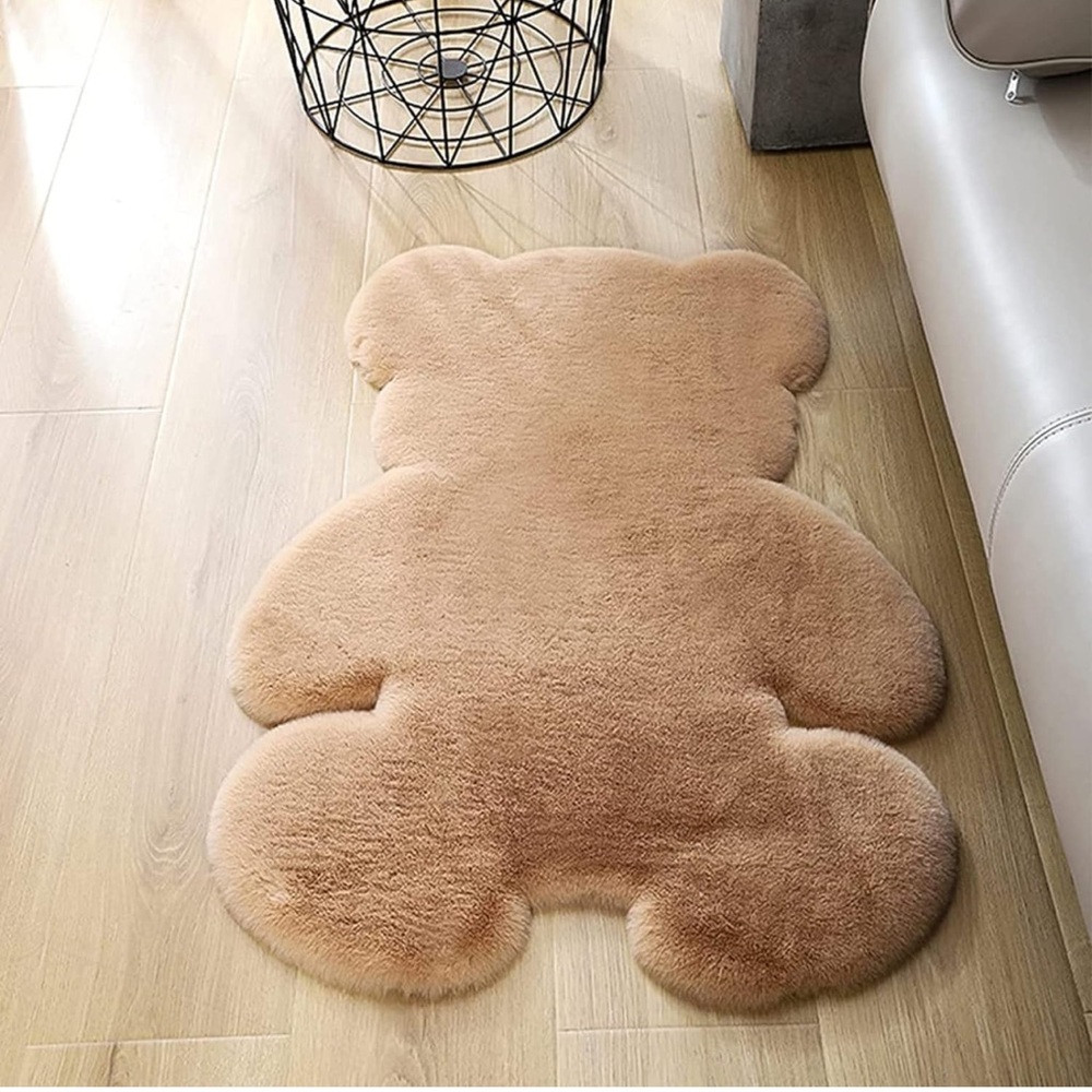 Fluffy brown teddy bear area rug (brand new)